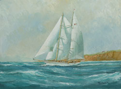 Schilderij Zeiljacht Adela in volle zee