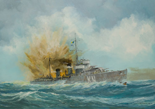 Hr. Ms. Kortenaer Schilderij Hr. Ms. Kortenaer