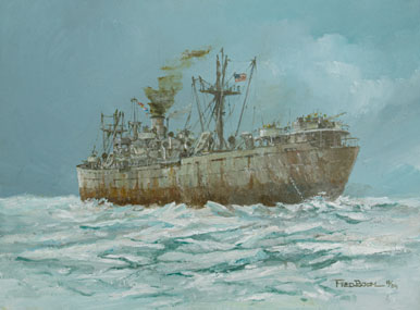 Liberty WO2 in het ijs Schilderij Liberty WO2 in het ijs