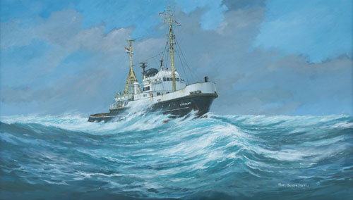 Sleepboot Utrecht Schilderij Sleepboot Utrecht